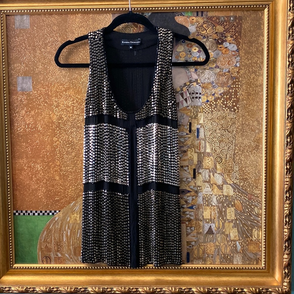 Karina Grimaldi Silk and metal grommet detail